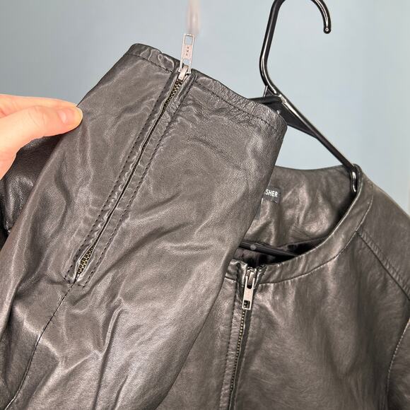 Eileen Fisher Black Leather Jacket - Large - Picture 6 of 6